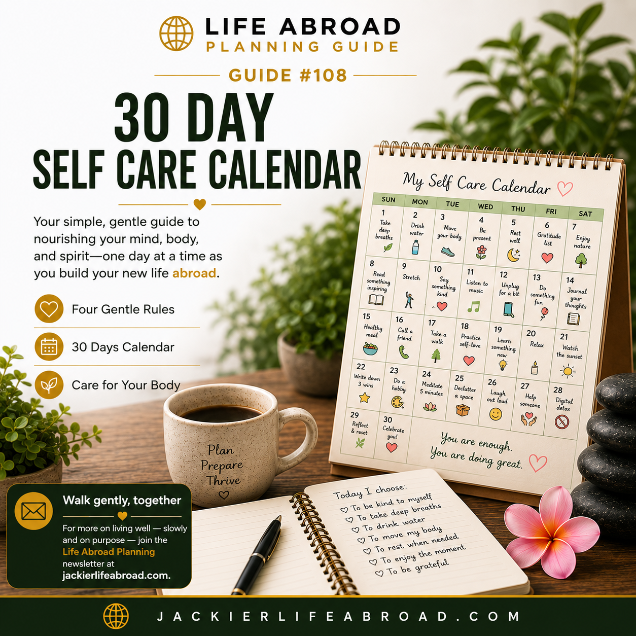 108 — 30-Day Self-Care Calendar
